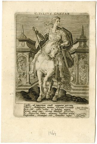 12-Antique Master Prints-ROMAN-EMPERORS-HORSEBACK-De Passe-Van der Straet-c.1600