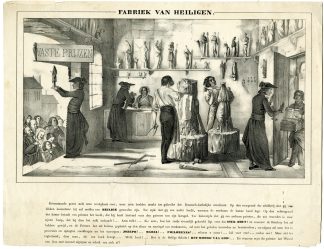 Rare-Antique Master Print-STATUE FACTORY-CATHOLIC-APRIL-MOVEMENT-Campaign-1853