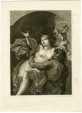 Antique Master Print-ABDUCTION-RAPE-PROSERPINE-PLUTO-CUPID-Anonymous-c.1700