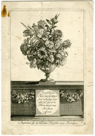 Antique Master Print-VASES DE FLEURS-FLOWERS-VASE-Vauquer-1650-1686