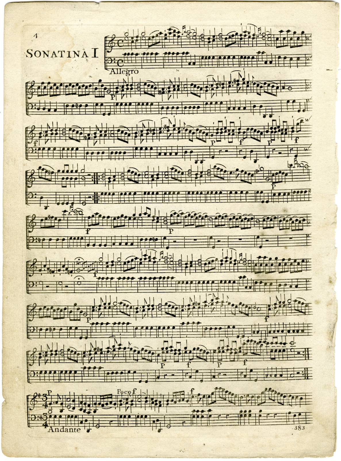 , Antique Master Print-MUSIC-SHEET-SCORE-GEORGE NEUMAN-Anonymous-c.18th.c., Pictura Antique Prints