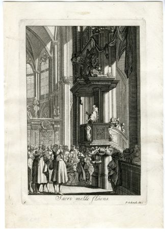 Antique Master Print-PREACHER-PULPIT-CHURCH-PLATE 5-Le Pautre-c.1670