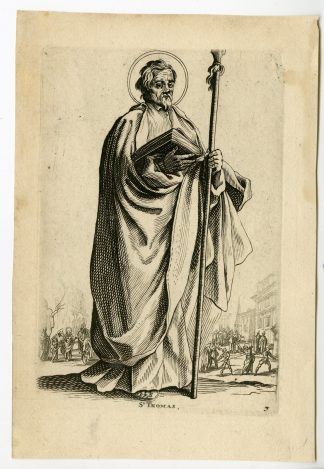 Antique Master Print-APOSTLE-SAINT-THOMAS-Callot-1631-1699