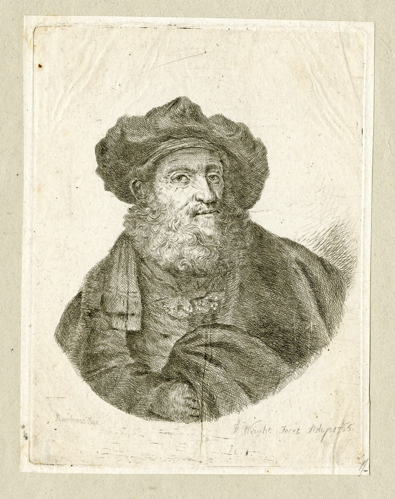 Pco 17581 416x526 Antique Master Print-PORTRAIT-BEARDED-MAN-Wright-Rembrandt-1765