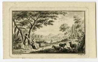 Antique Master Print-LANDSCAPE-SHEPHERD-SHEPHERDESS-Delfos-Kuypers-1764-1765