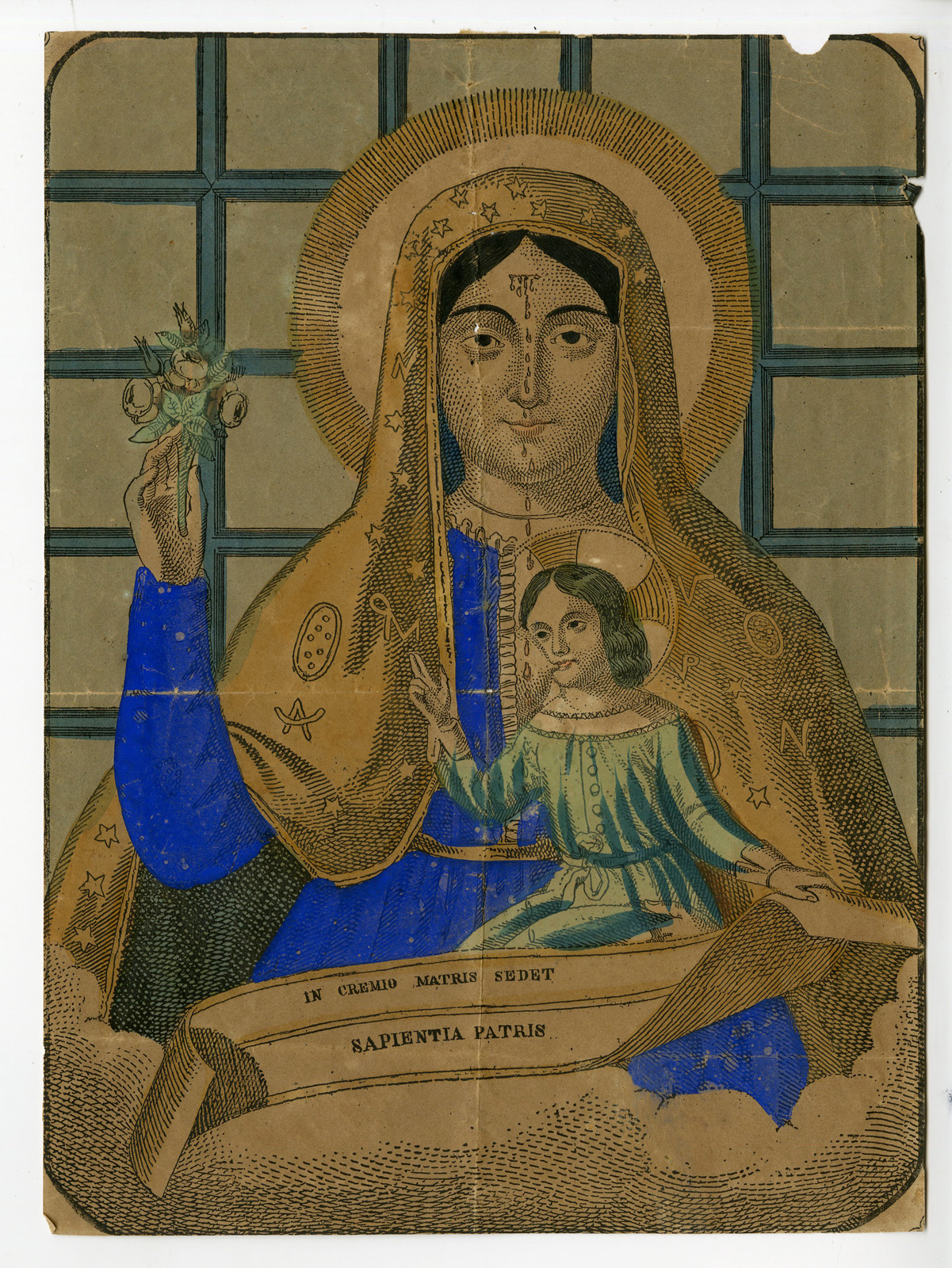 , Antique Print-VIRGIN-MARY-CHRIST-MADONNA-CHILD-DEVOTION-Anonymous, Pictura Antique Prints