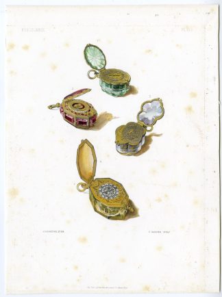 Antique Print-WATCH-TIMEPIECE-DECORATION-SALAMANDER-Saunier-Racinet-Dubois-1858