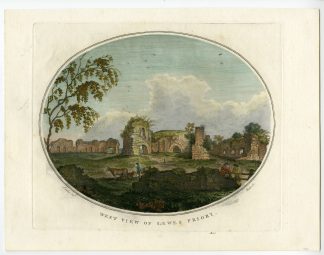 Antique Master Print-LEWES PRIORY-ST PANCRAS-RUIN-Basire-Lambert of Lewes-1782