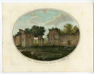 Antique Master Print-LEWES PRIORY-GATEWAY-ST PANCRAS-RUIN-Basire-Lewes-1782