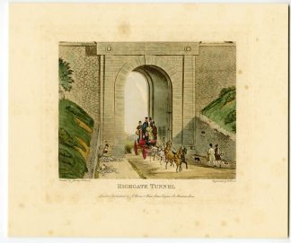 Antique Print-FOUR IN HAND-STAGECOACH-HIGHGATE TUNNEL-Hunt-Pollard-1830
