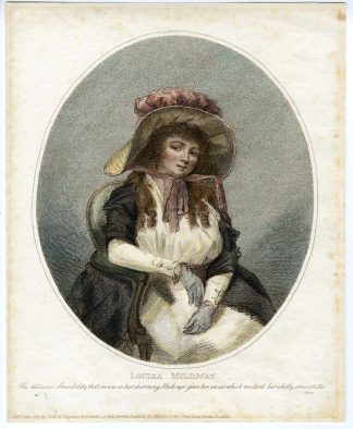 Antique Master Print-LOUISA MILDMAY-YOUNG WOMAN-SHAWL-William Ward-1787