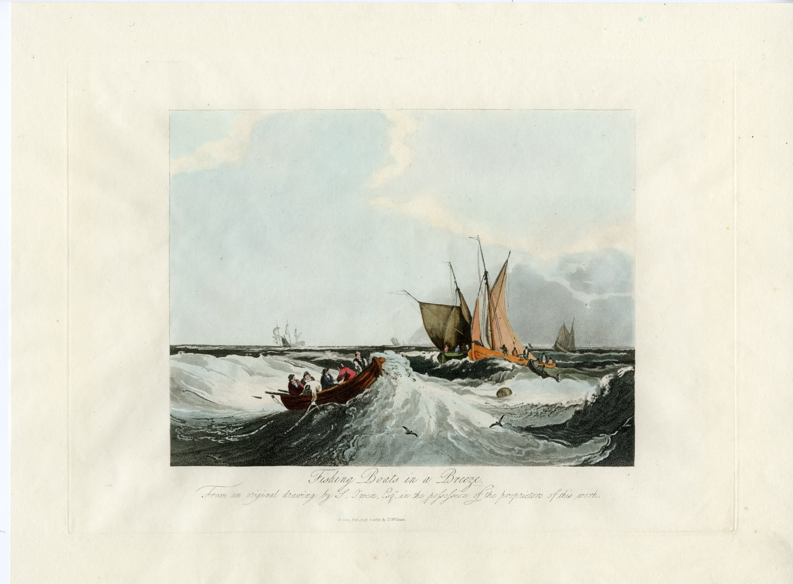 , Antique Master Print-FISHING-SAIL-ROWING-BOAT-SEA-NET-Owen-1818, Pictura Antique Prints