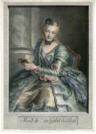 Antique Master Print-MADAM MOUCHY-ANNE CLAUDE LOUISE ARPAJON-Surugue-Coypel-1746