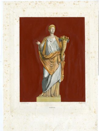 Antique Master Print-SABINE WOMAN-CORNUCOPIA-STATUE-Girardet-Granger-1818