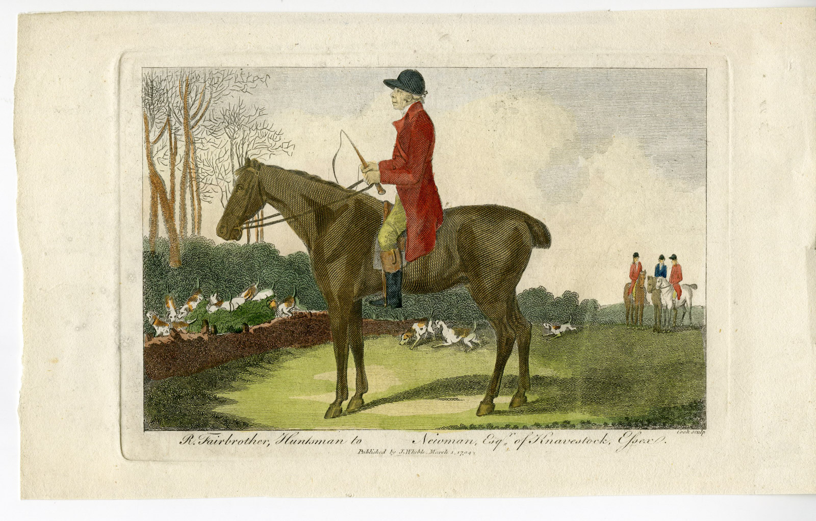 , Antique Print-HUNTER-HORSEBACK-HUNTING DOGS-FAIRBROTHER-Cook-Fairbrother-1794, Pictura Antique Prints