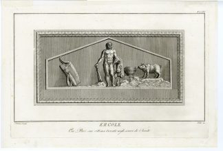 Antique Print-ROMAN MYTHOLOGY-HERCULES-CLUB-LION-PIG-Tinti-Dolcibene-1778