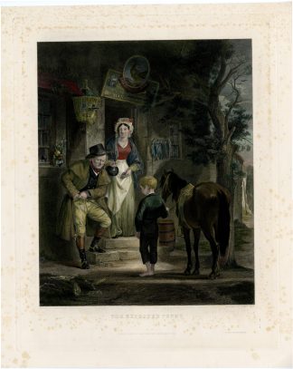 Antique Master Print-HORSE-VALET-PENNY-MAN-BOY-Bell-Fraser-1842