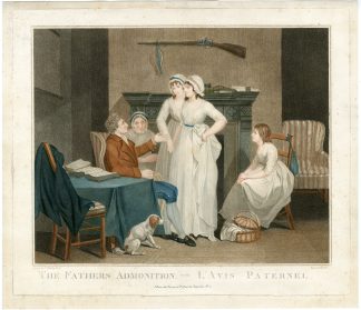 Antique Master Print-FATHER-CHILDREN-ADMONISH-FAMILY-Field-Wheatley-1810