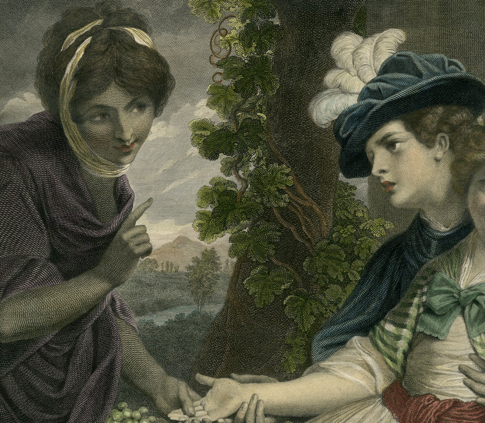 Pictura 00970 416x363 Antique Master Print-PROOF-THE FORTUNE TELLER-GYPSY-Sherwin-Reynolds-1784 - Image 3