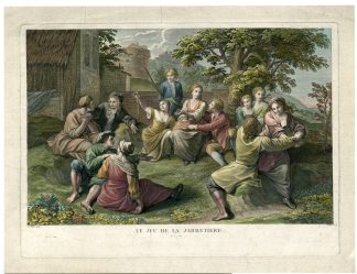 Antique Master Print-GARTER GAME-JEU DE JARRETIERE-WEDDING-Filloeul-Cotelle-1670
