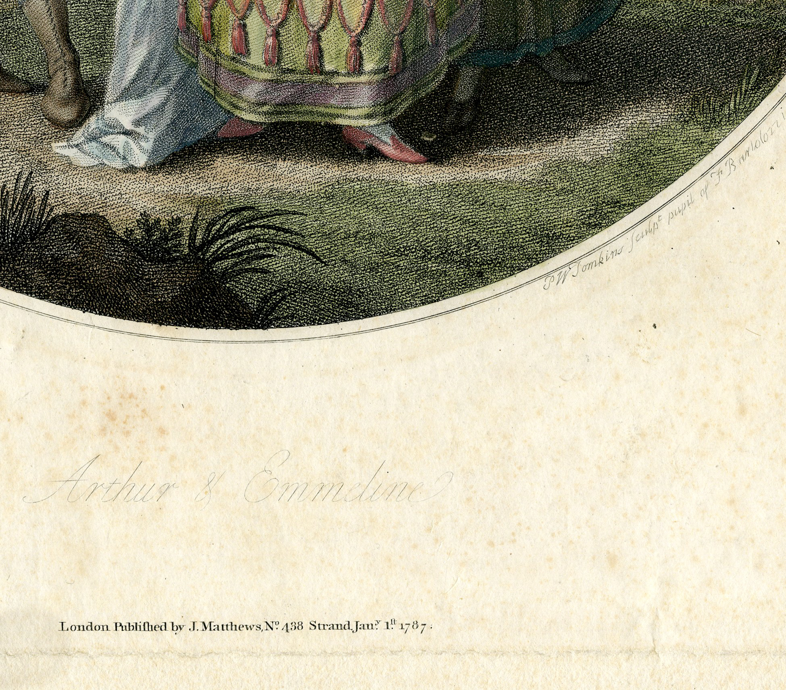 Pictura 01030 416x366 Antique Master Print-WOMEN-FOREST-MIRROR-GENTLEMAN-ARMOR-Tomkins-Ansell-1787 - Image 2