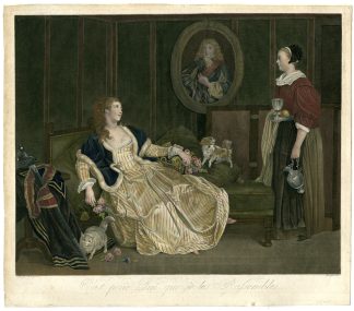 Antique Master Print-ROSES-LADY-SERVANT-Vidal-Gerard-1780