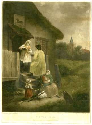 Antique Master Print-THE DRAM-TRAVELLER-INN-FAMILY-Ward-Morland-1796