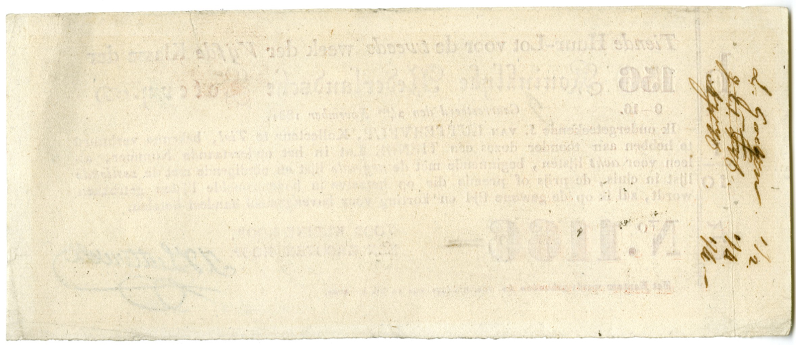 , Antique Print-ROYAL-DUTCH-LOTTERY-TICKET-Anonymous-1831, Pictura Antique Prints