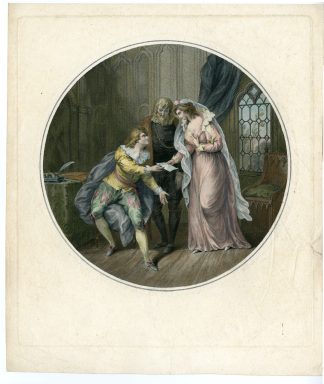 Antique Master Print-LADY-FATHER-LETTER-YOUNG MAN-Tomkins-Ansell-1787