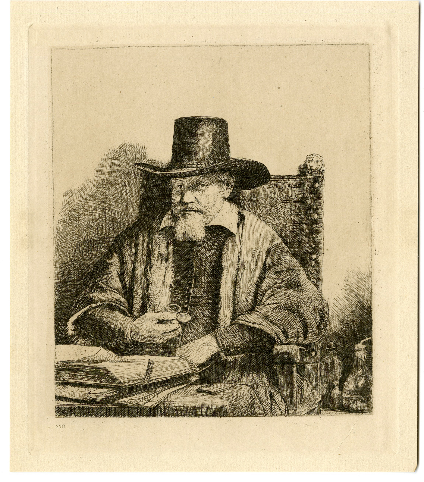 , Antique Master Print-INSPECTOR-ARNOLD-THOLINX-Rembrandt-19th.c., Pictura Antique Prints