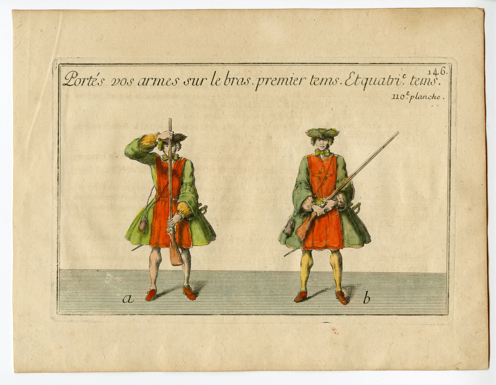 , 5-Antique Prints-MILITARY-INSTRUCTIONS-HANDLING-RIFLE-Anonymous-c.18th c., Pictura Antique Prints