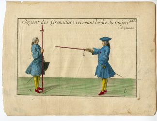 Antique Print-MILITARY-INSTRUCTIONS-SERGEANT-GRENADIER-MAJOR-Anonymous-18th c.
