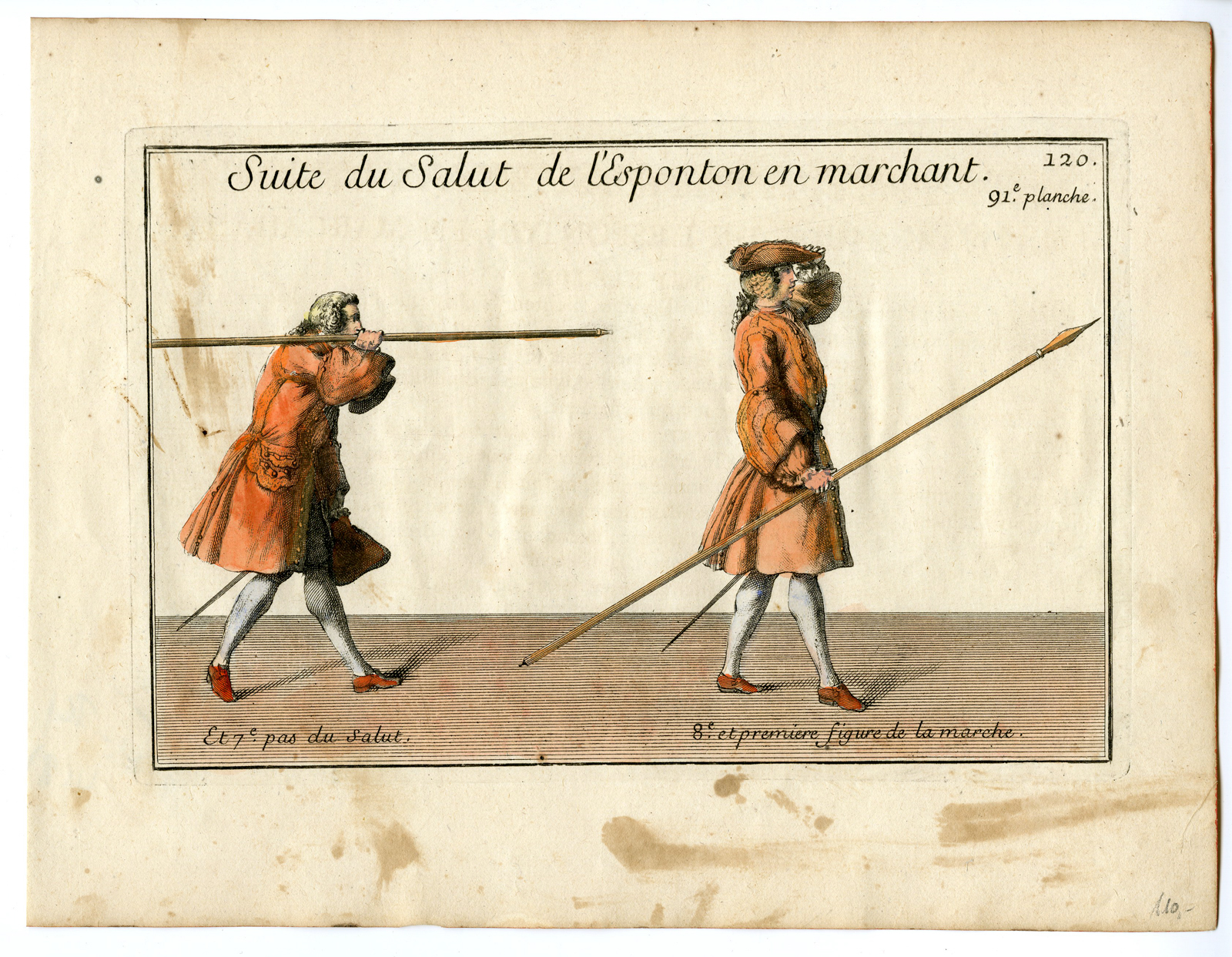 , Antique Print-MILITARY-INSTRUCTIONS-SPONTOON-GREETIING-Anonymous-c.18th c., Pictura Antique Prints