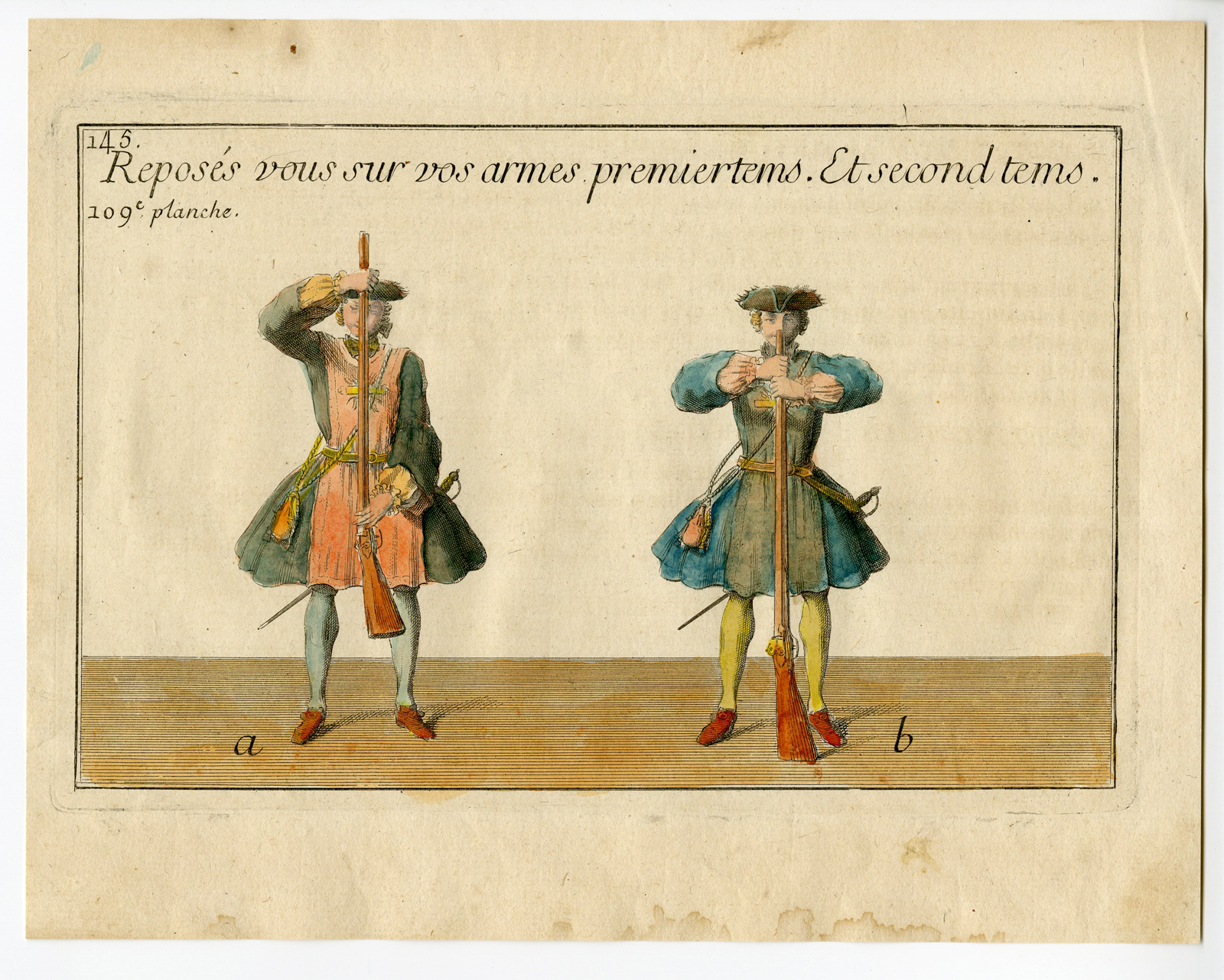 , 5-Antique Prints-MILITARY-INSTRUCTIONS-HANDLING-RIFLE-Anonymous-c.18th c., Pictura Antique Prints