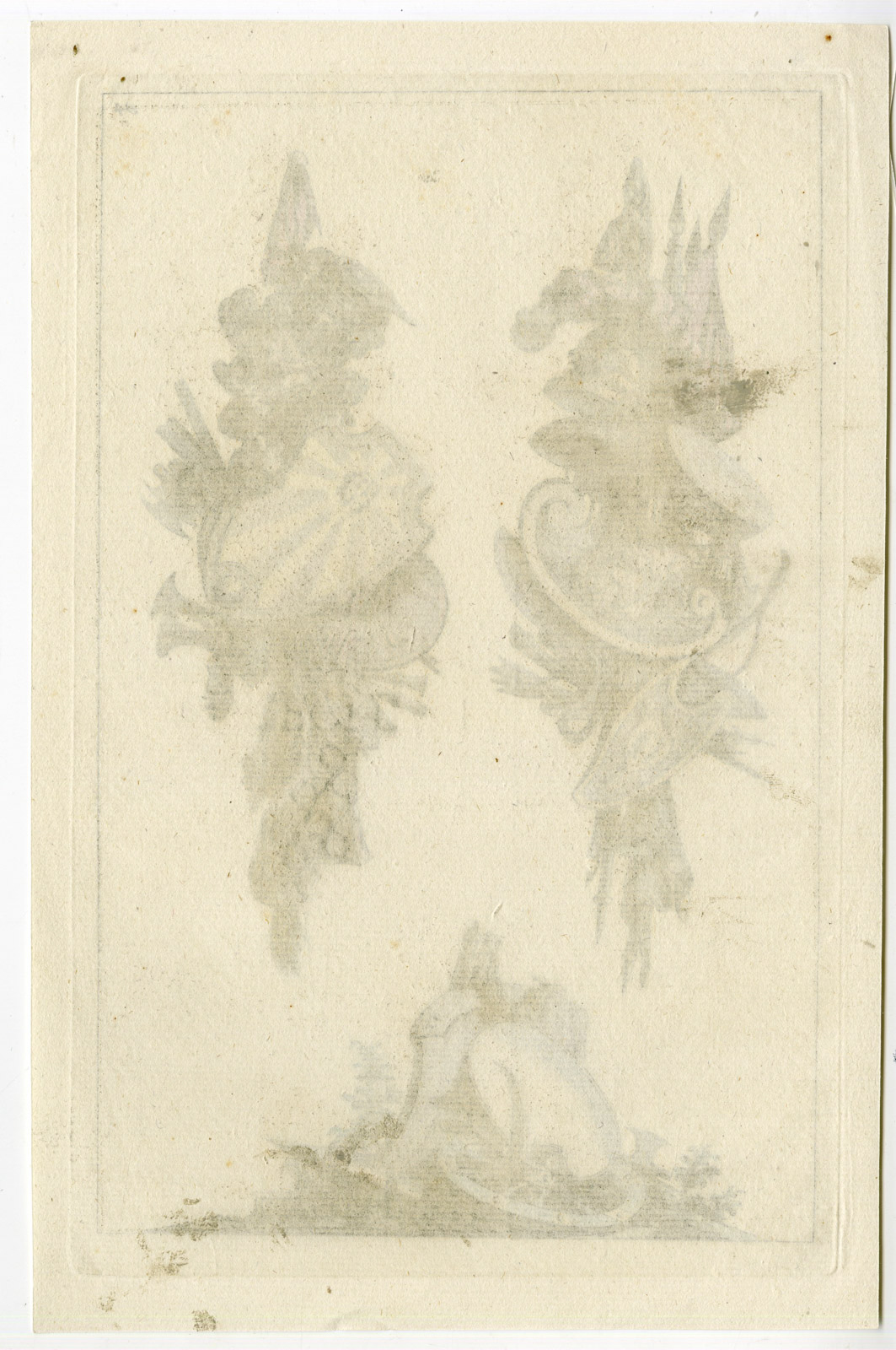 , Antique Print-DECORATIVE-COMPOSITION-SOLDIER-TOOLS-Delafosse-c.1768, Pictura Antique Prints