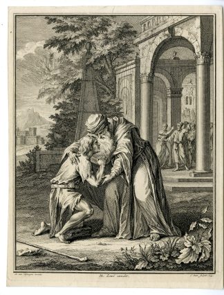 Antique Master Print-PRODIGAL SON-RETURN-FATHER-Punt-van Nijmegen-1743