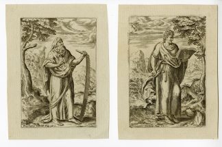 2-Antique Master Prints-ISAIAH-OLD TESTAMENT-JEREMIAH-PROPHET-Galle-1784