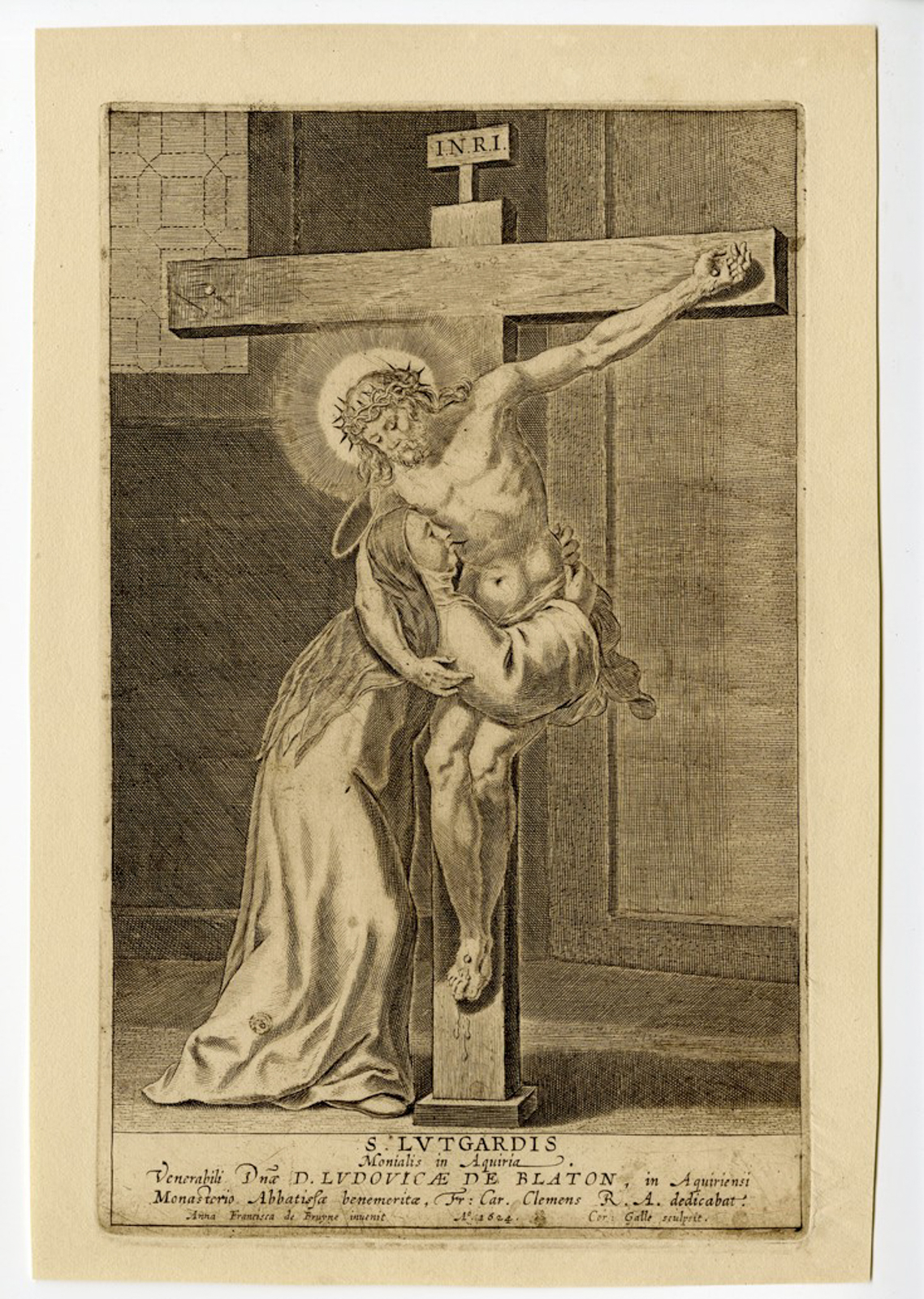 , Antique Print-DEVOTION-LUTGARDIS-OF-TONGEREN-Galle-19th.c., Pictura Antique Prints