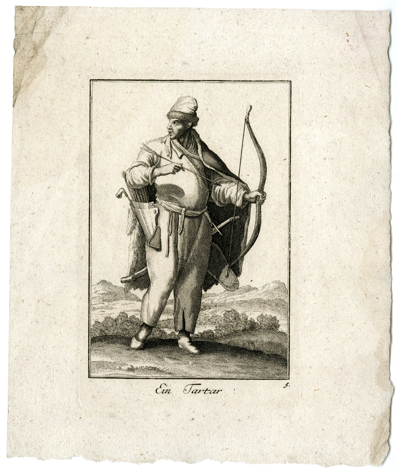 , Antique Print-TATAR-WARRIOR-Weigel-Luyken-1702, Pictura Antique Prints