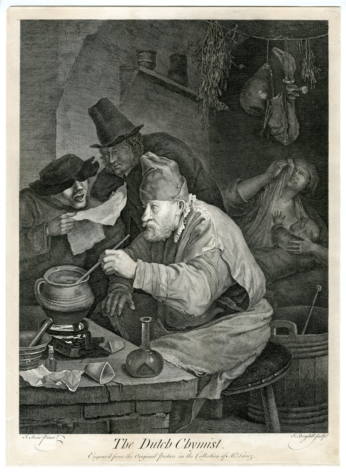 , Antique Master Print-THE-DUTCH-CHYMIST-JOHN-BOYDELL-Boydell-Steen-1759-1766, Pictura Antique Prints
