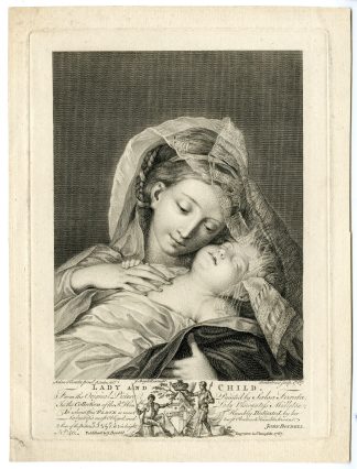 Antique Master Print-LADY AND CHILD-JESUS-MARIA-Bartolozzi-Earlom-1767
