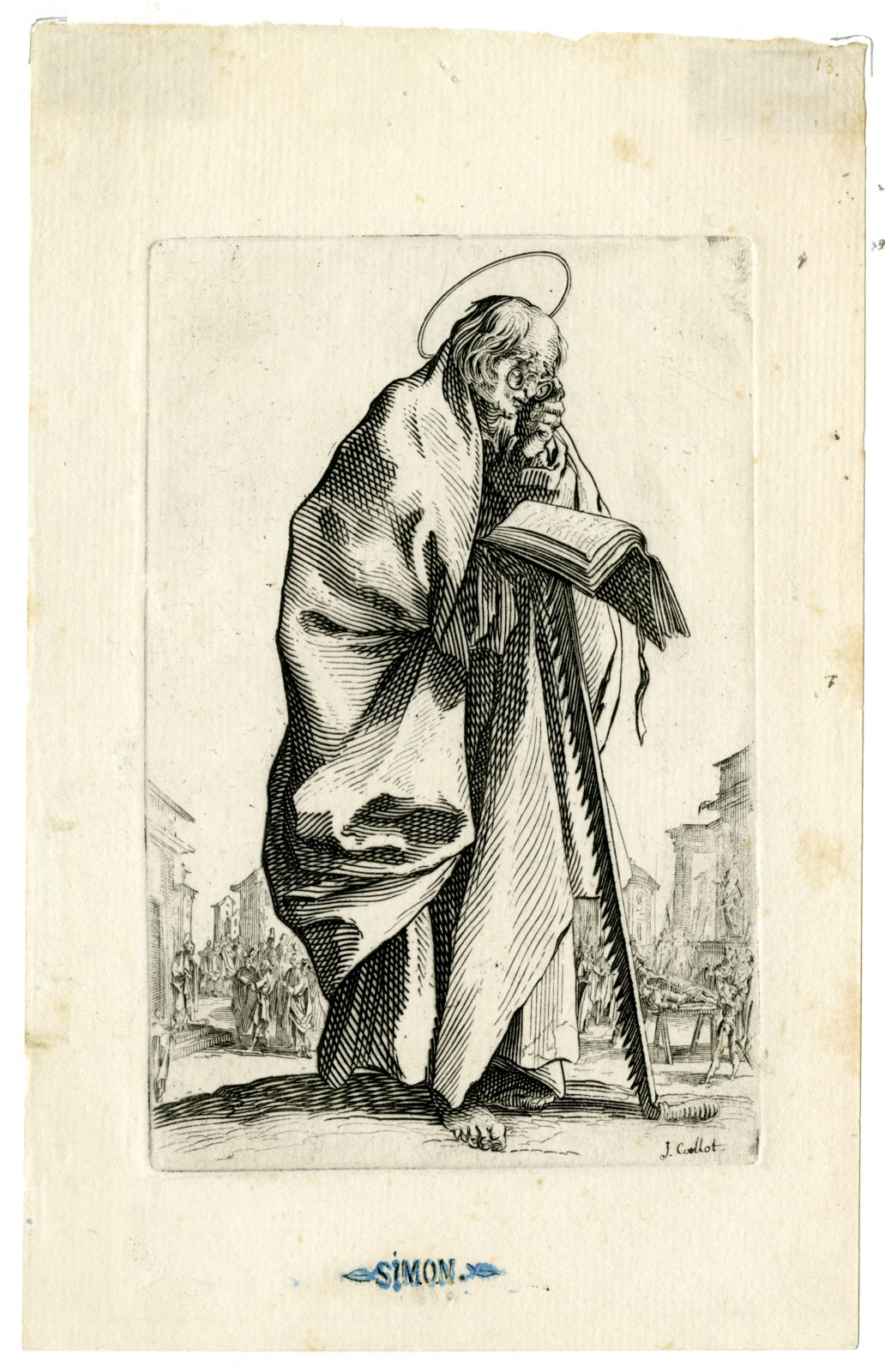 , Antique Master Print-SAINT SIMON-Callot-18th.c., Pictura Antique Prints