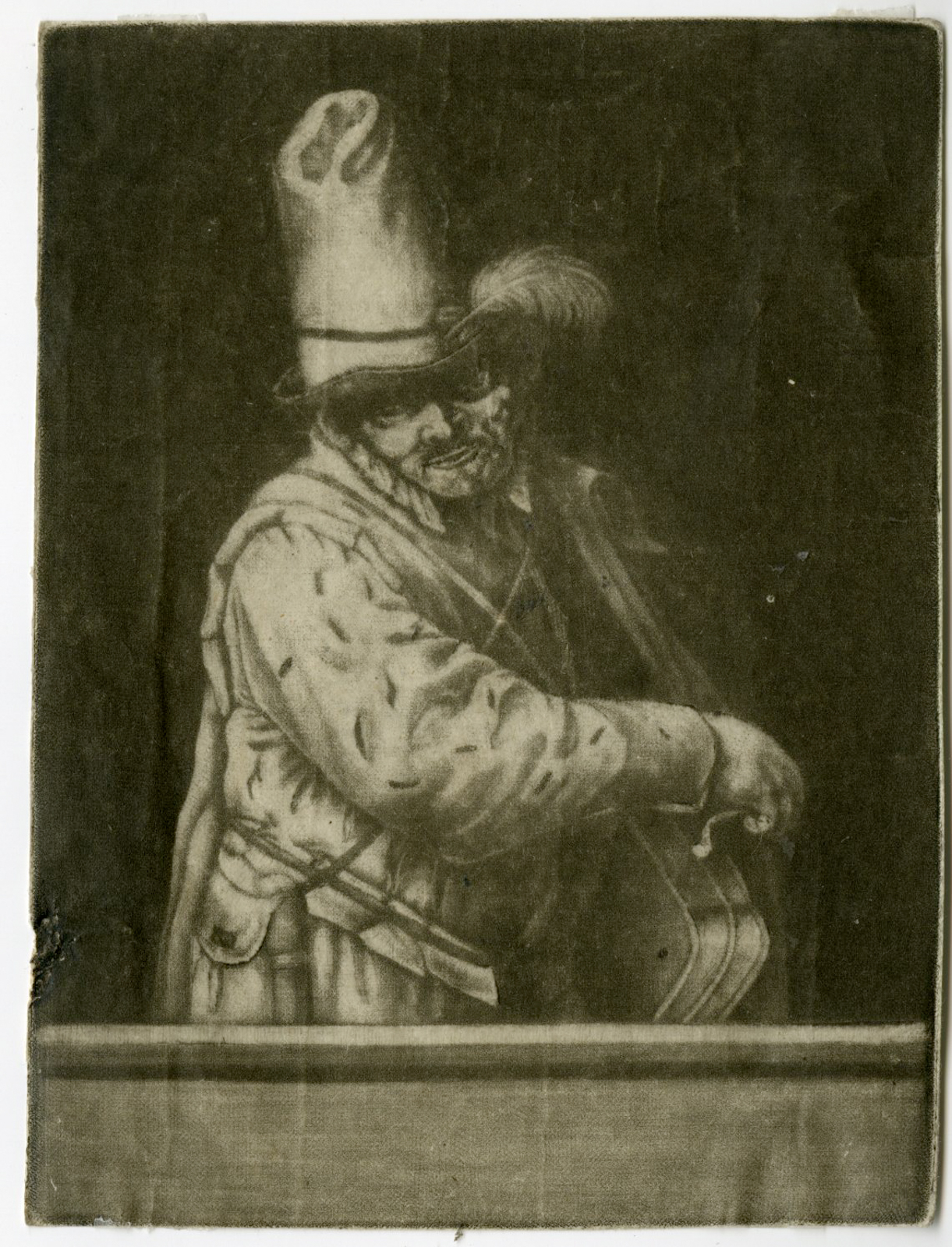 , Rare-Antique Master Print-HURDY-GURDY-PLAYER-van Ostade -18th c., Pictura Antique Prints