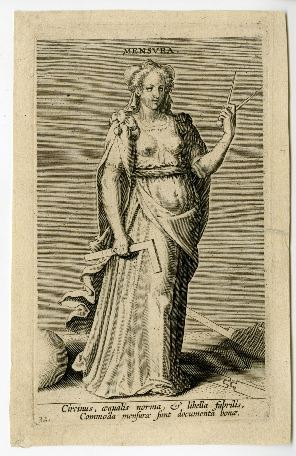 Pictura 03621 416x640 Antique Master Print-PROPOSOPOGRAPHIA-MENSURA-MEASUREMENT-Galle-c.1585
