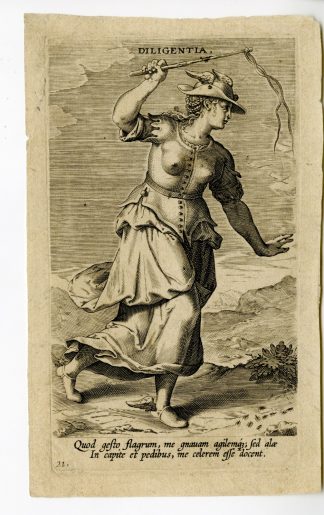 Antique Master Print-PROPOSOPOGRAPHIA-DILIGENTIA-DILIGENCE-Galle-c.1585