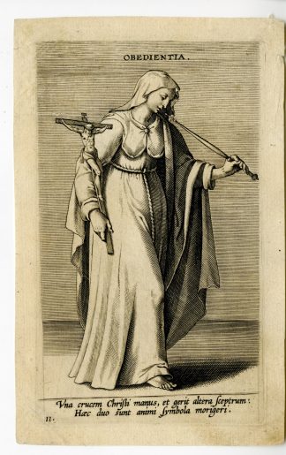 Antique Master Print-PROPOSOPOGRAPHIA-OBENDIENTIA-OBEDIENCE-Galle-c.1585