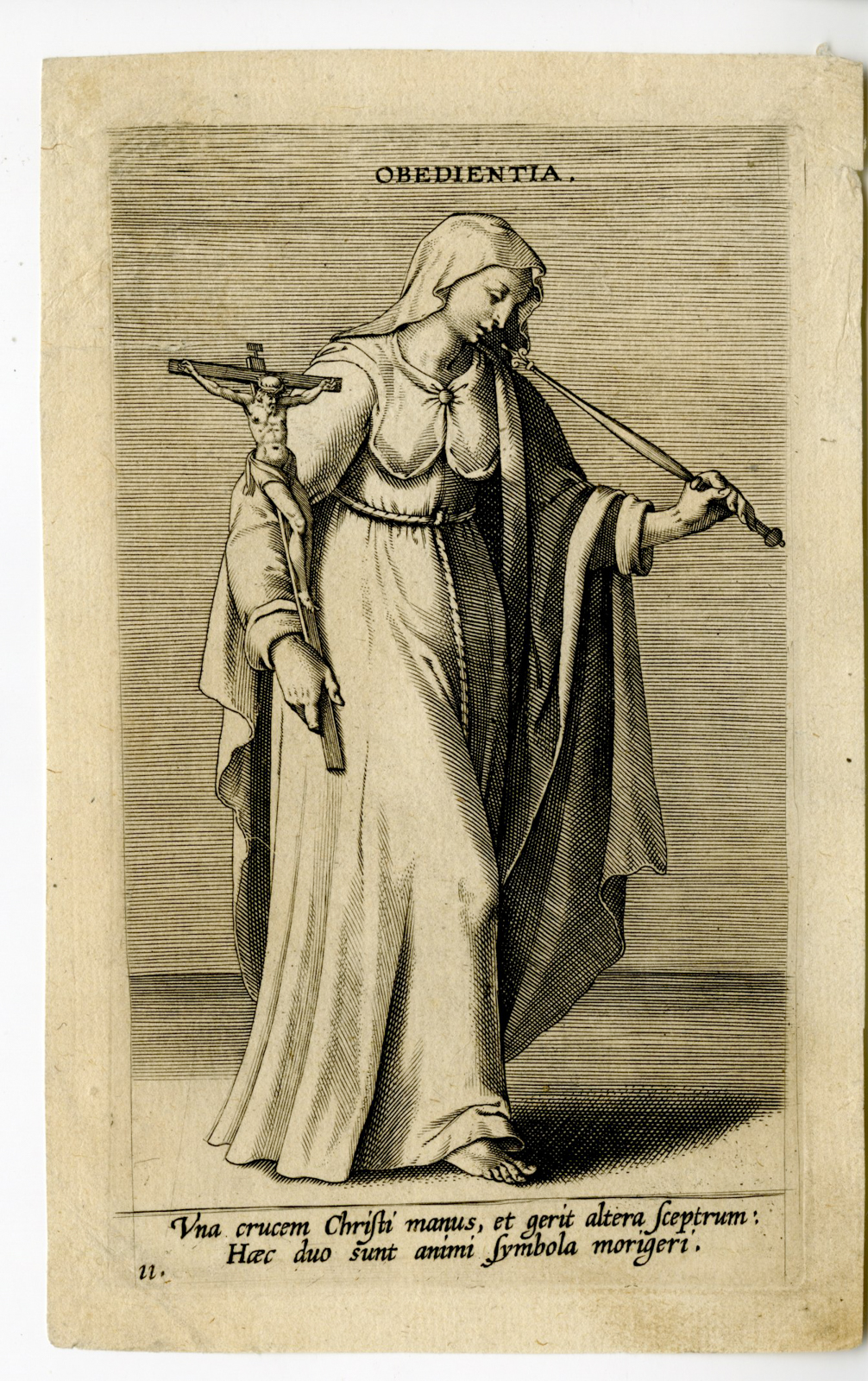 , Antique Master Print-PROPOSOPOGRAPHIA-OBENDIENTIA-OBEDIENCE-Galle-c.1585, Pictura Antique Prints