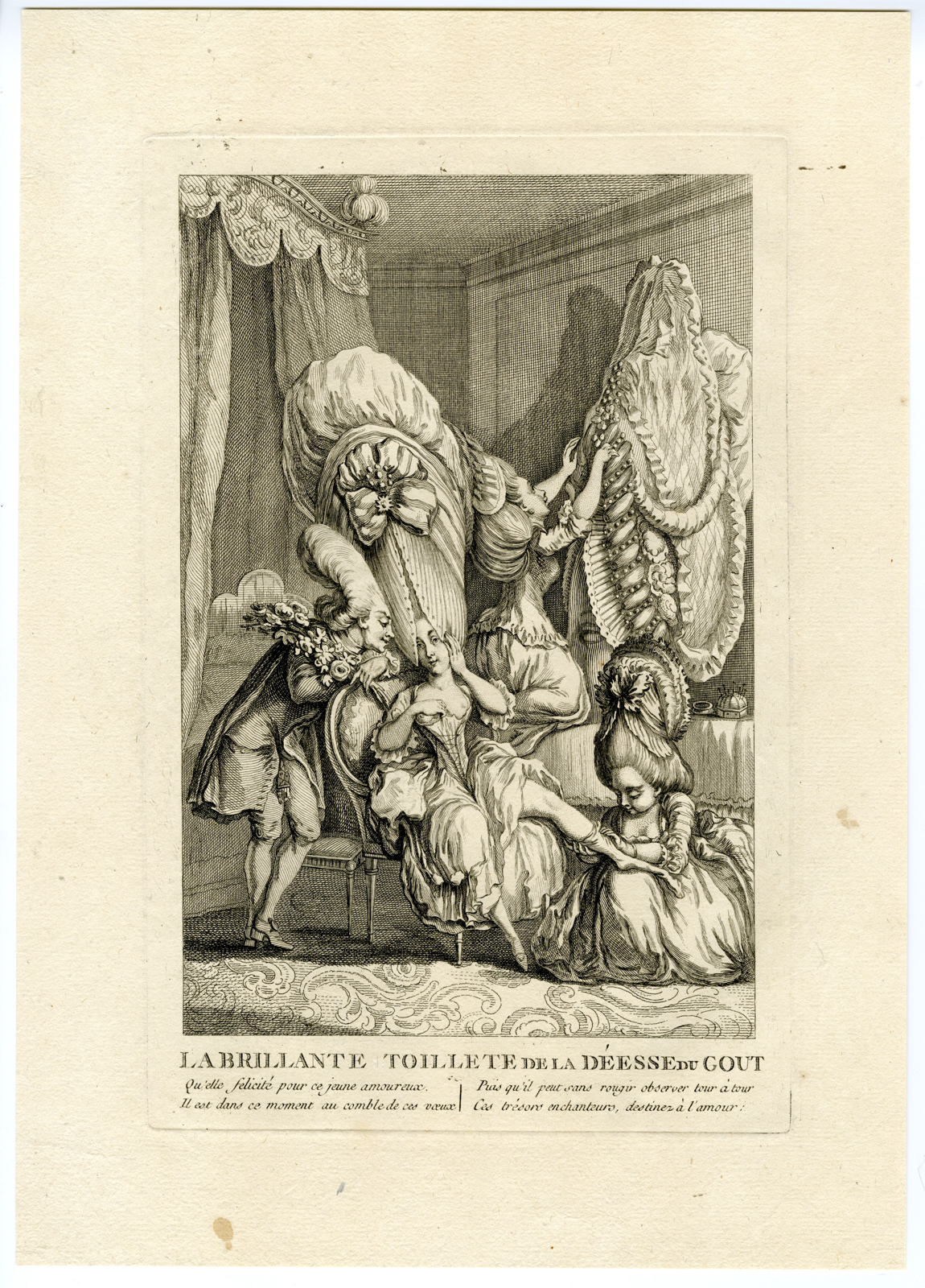 , Antique Master Print-SATIRE-COIFFURES-FRENCHWOMAN-Darly-1776, Pictura Antique Prints