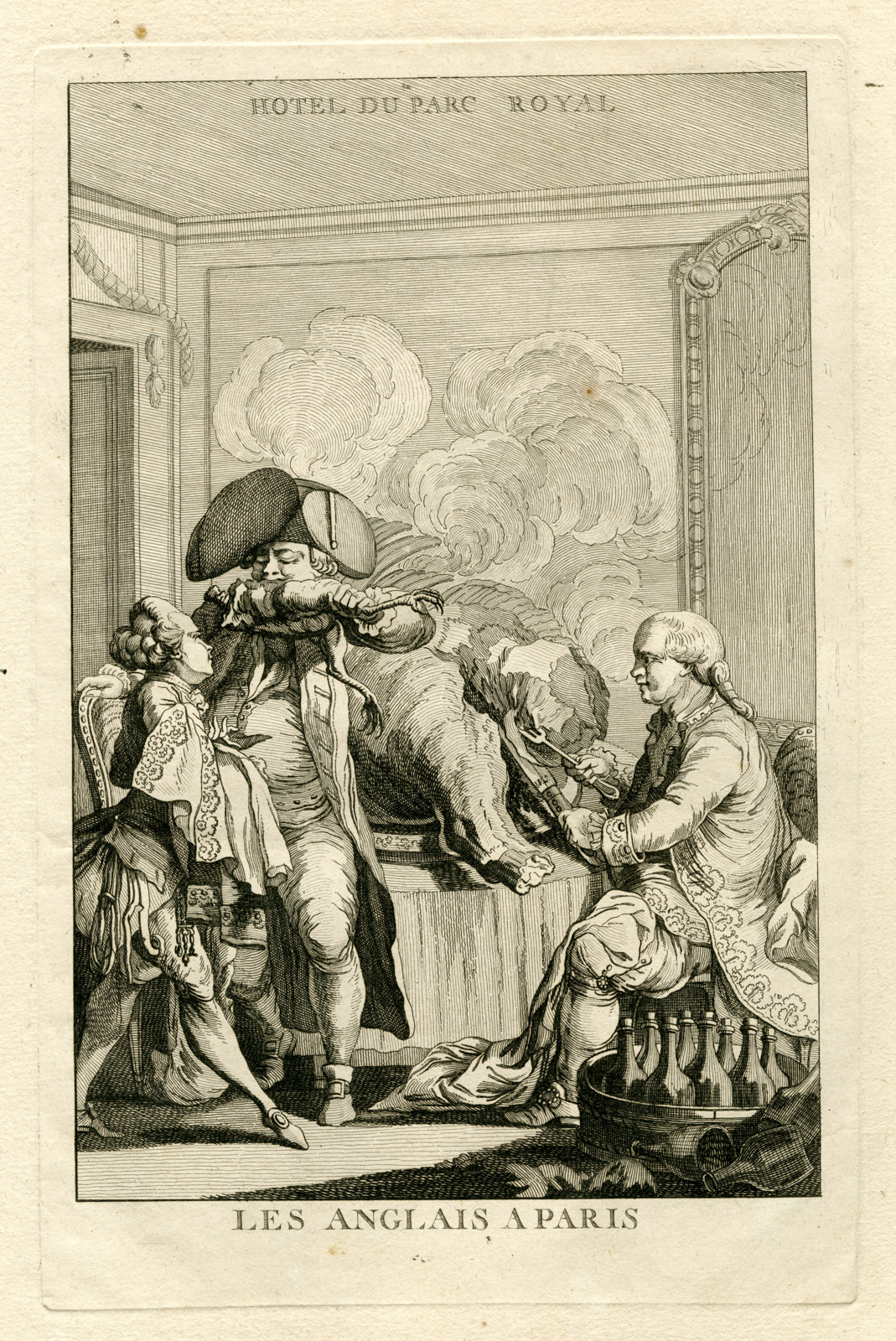 , Antique Master Print-SATIRE-COIFFURES-ENGLISHMAN-GLUTTONY-Darly-1776, Pictura Antique Prints