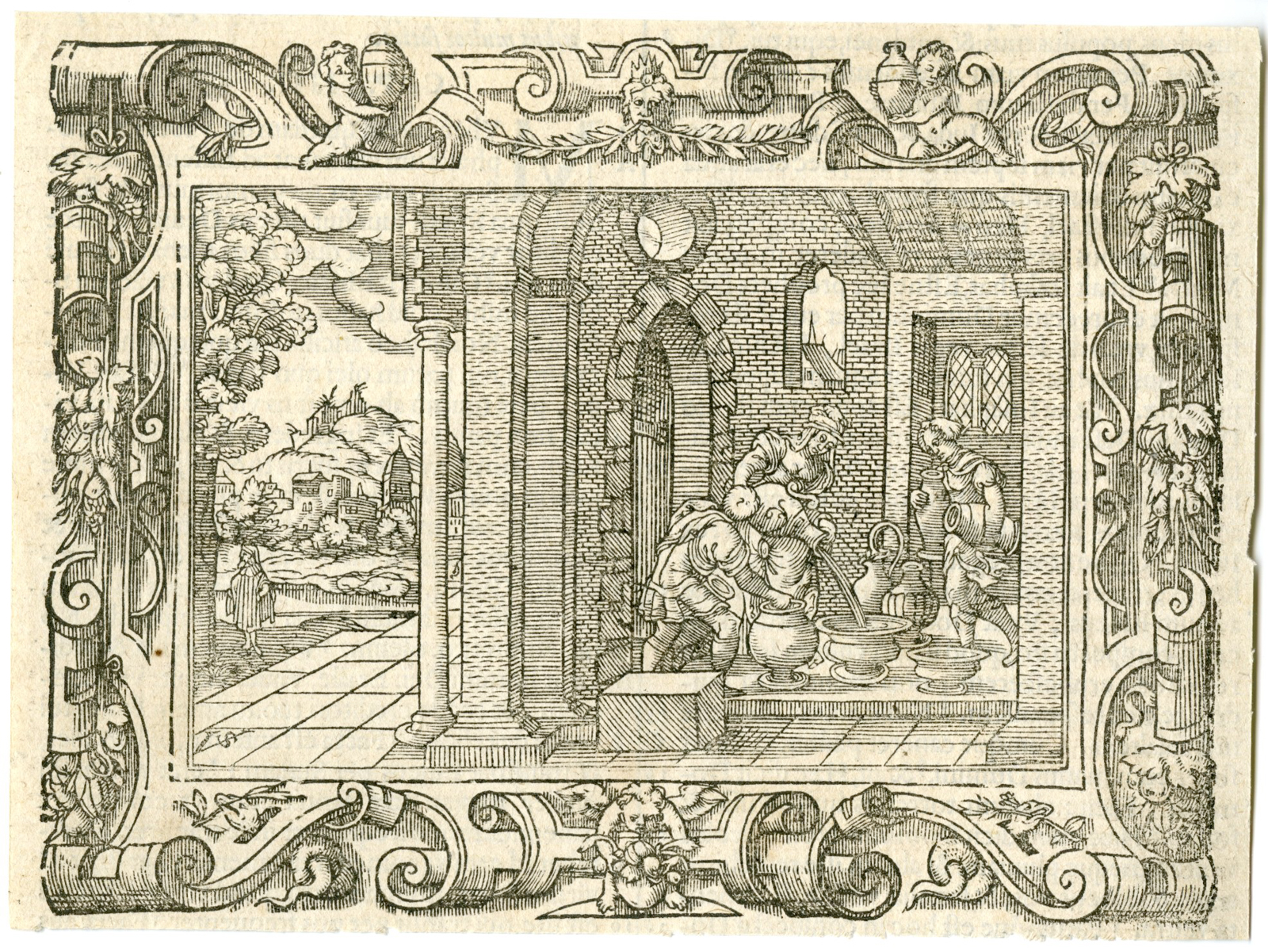 , Antique Print-JESUS-WATER-WINE-BIBLE-Solis-c.1550, Pictura Antique Prints